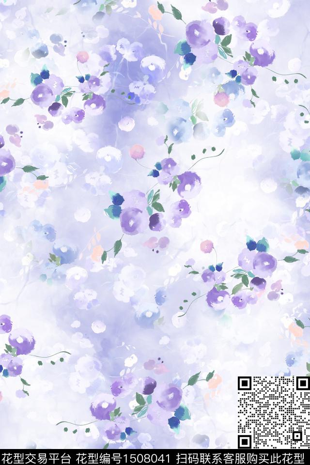 XZ3781.jpg - 1508041 - 花卉 小清新 真丝 - 数码印花花型 － 女装花型设计 － 瓦栏