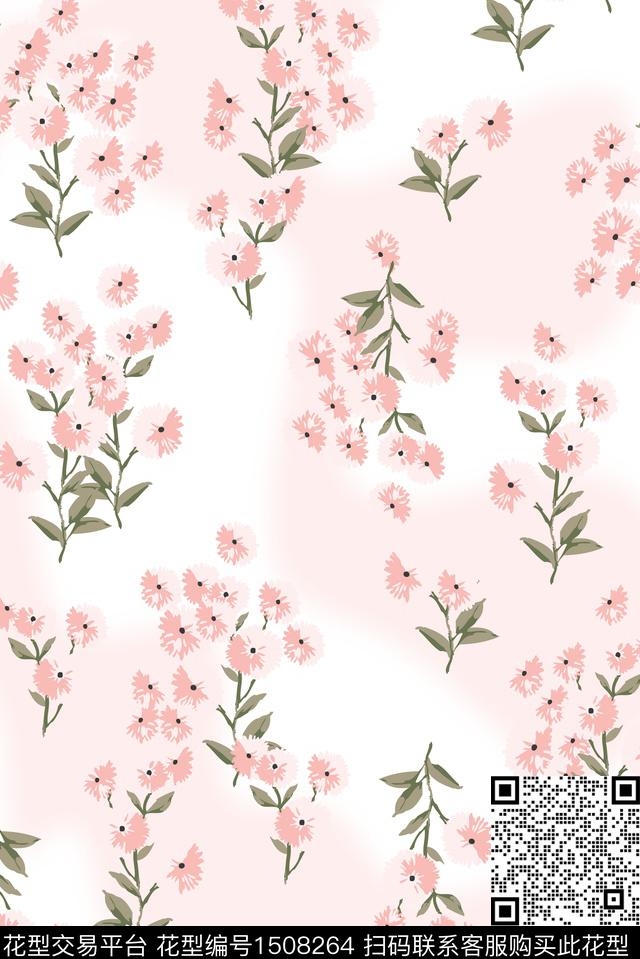 趋势花型小雏菊年轻女性数码印花花型下载（图片编号: 1508264） - 瓦栏（Walan）