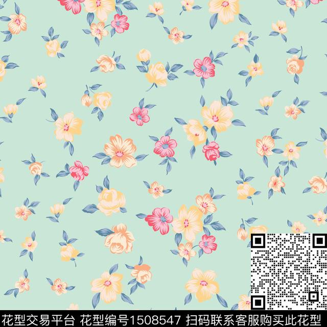 连衣裙小碎花儿童裙子传统印花花型下载（图片编号: 1508547） - 瓦栏（Walan）