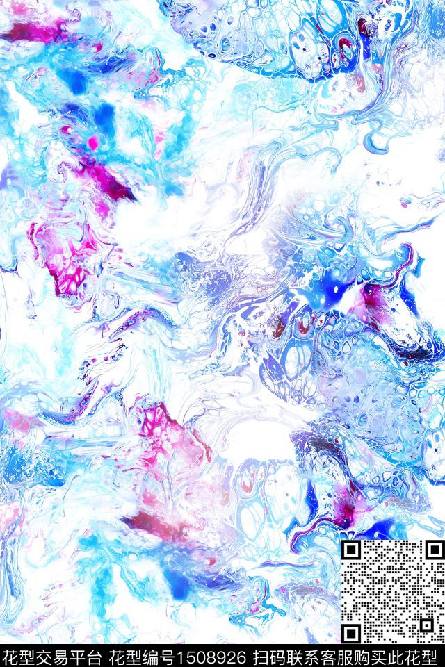 肌理抽象小清新数码印花花型下载（图片编号: 1508926） - 瓦栏（Walan）