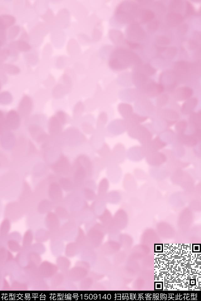 渐变花卉朦胧花卉数码印花花型下载（图片编号: 1509140） - 瓦栏（Walan）