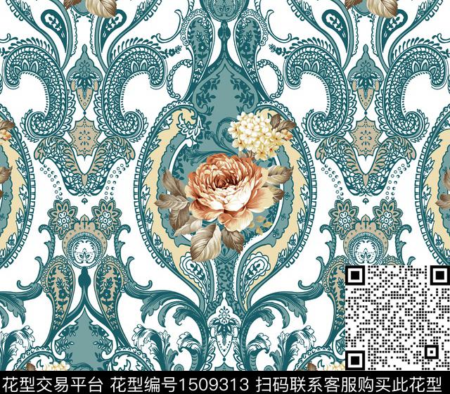 卷草女装民族风传统印花花型下载（图片编号: 1509313） - 瓦栏（Walan）
