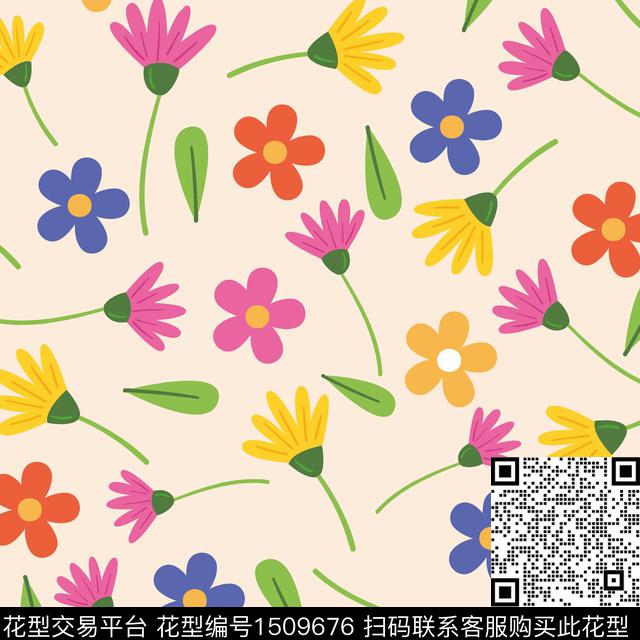 女装花卉小碎花数码印花花型下载（图片编号: 1509676） - 瓦栏（Walan）