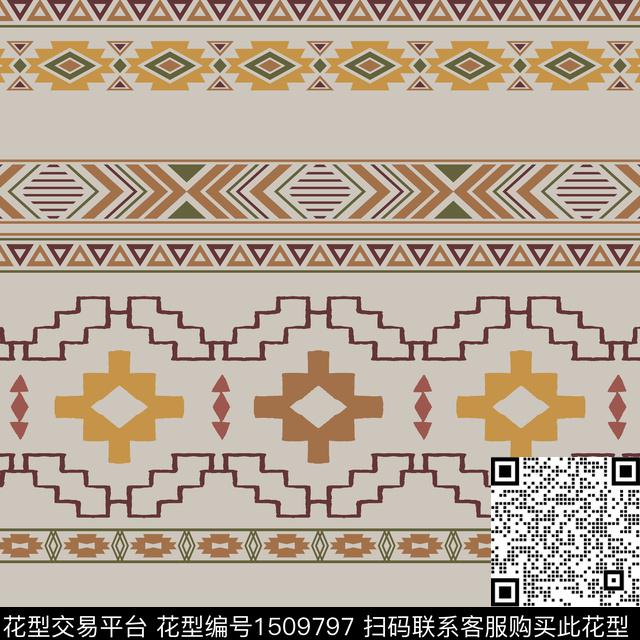 ZJY2022-0808-04A.jpg - 1509797 - 民族风 波西米亚 国外 - 数码印花花型 － 床品花型设计 － 瓦栏