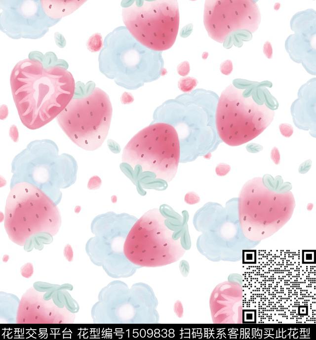 R2208089.jpg - 1509838 - 草莓 萌宠 小兔子 - 数码印花花型 － 童装花型设计 － 瓦栏
