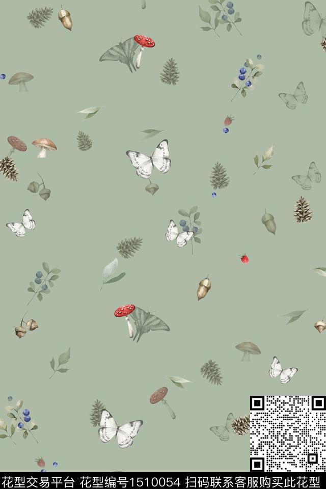 花卉大牌风小清新数码印花花型下载（图片编号: 1510054） - 瓦栏（Walan）