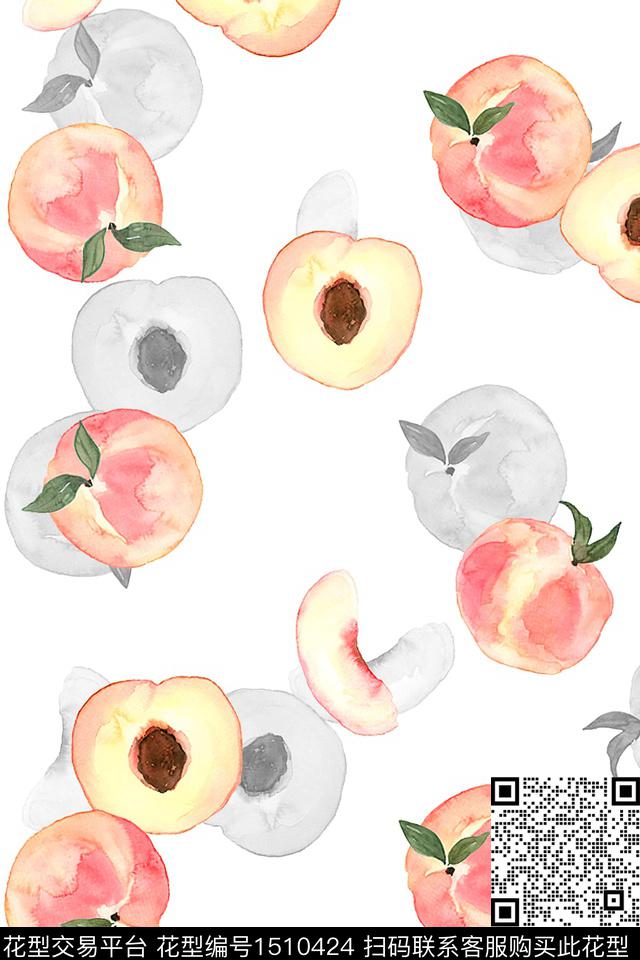 水果大牌风小清新数码印花花型下载（图片编号: 1510424） - 瓦栏（Walan）