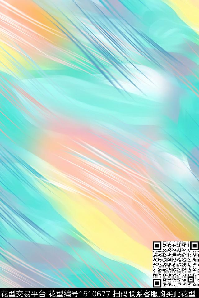肌理抽象小清新数码印花花型下载（图片编号: 1510677） - 瓦栏（Walan）