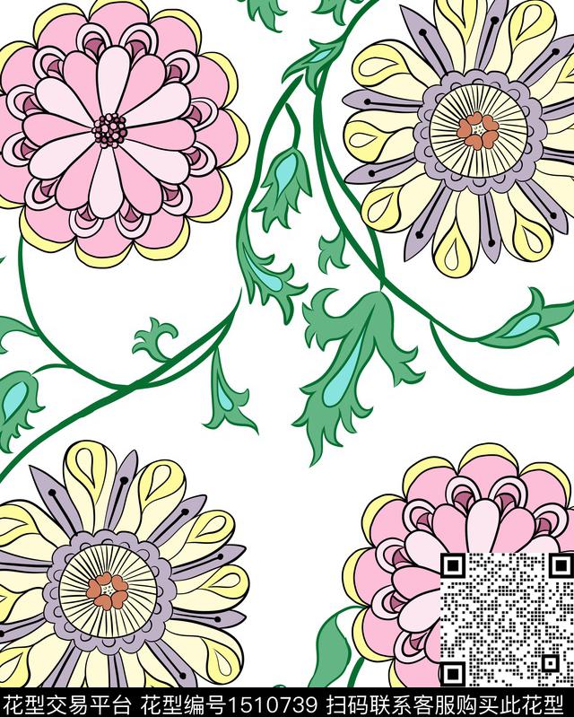 合并.jpg - 1510739 - 床品 花卉 抽象 - 数码印花花型 － 床品花型设计 － 瓦栏