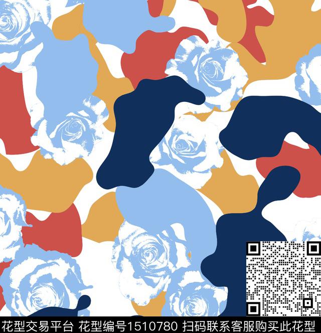 R1404017.jpg - 1510780 - 玫瑰花 迷彩 2023 - 数码印花花型 － 女装花型设计 － 瓦栏