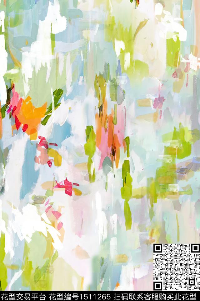 肌理抽象小清新数码印花花型下载（图片编号: 1511265） - 瓦栏（Walan）