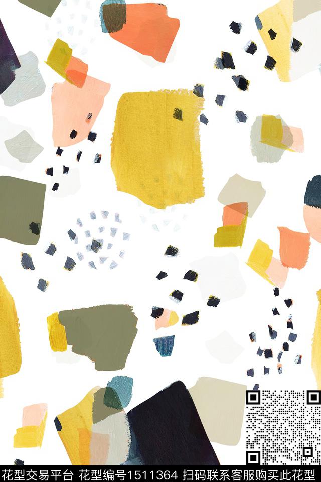 肌理大牌风抽象数码印花花型下载（图片编号: 1511364） - 瓦栏（Walan）