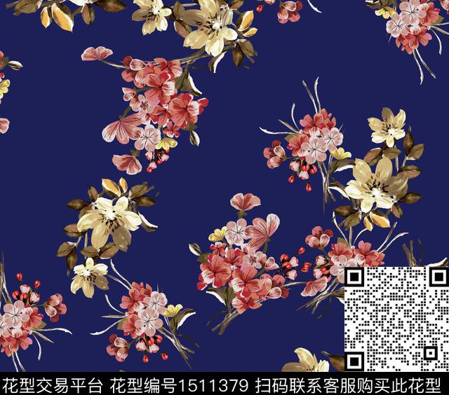 2022090203.jpg - 1511379 - 绿植树叶 花卉 热带花型 - 传统印花花型 － 女装花型设计 － 瓦栏