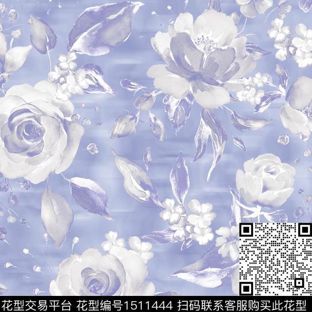 数码花型女装花卉数码印花花型下载（图片编号: 1511444） - 瓦栏（Walan）
