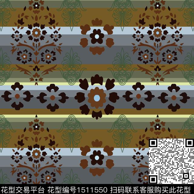 民族风男装费尔岛传统印花花型下载（图片编号: 1511550） - 瓦栏（Walan）