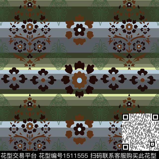 民族风男装费尔岛传统印花花型下载（图片编号: 1511555） - 瓦栏（Walan）