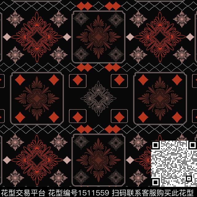 民族风男装费尔岛传统印花花型下载（图片编号: 1511559） - 瓦栏（Walan）
