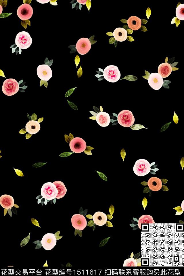 大牌风抽象小清新数码印花花型下载（图片编号: 1511617） - 瓦栏（Walan）