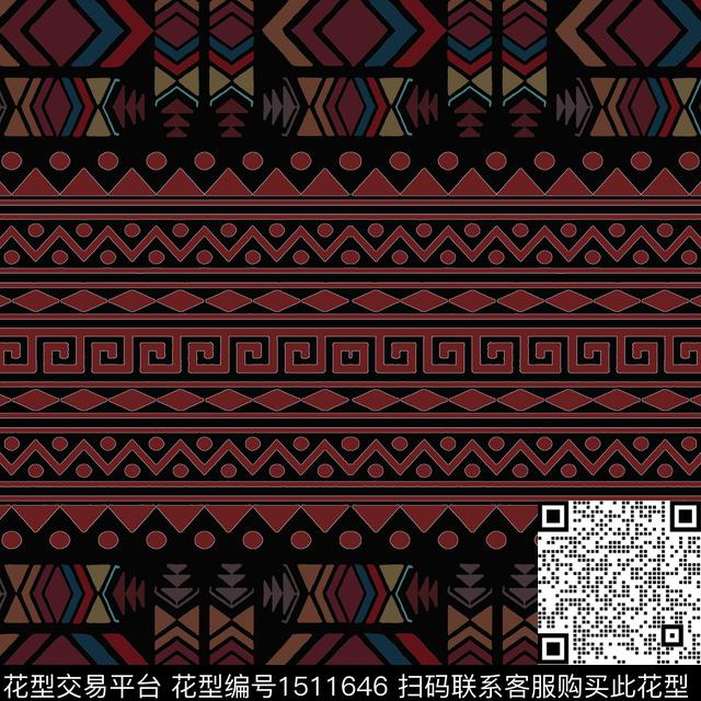 民族风男装费尔岛传统印花花型下载（图片编号: 1511646） - 瓦栏（Walan）