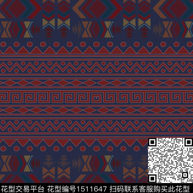 民族风男装费尔岛传统印花花型下载（图片编号: 1511647） - 瓦栏（Walan）