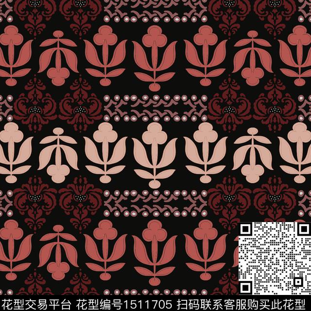 民族风男装费尔岛传统印花花型下载（图片编号: 1511705） - 瓦栏（Walan）
