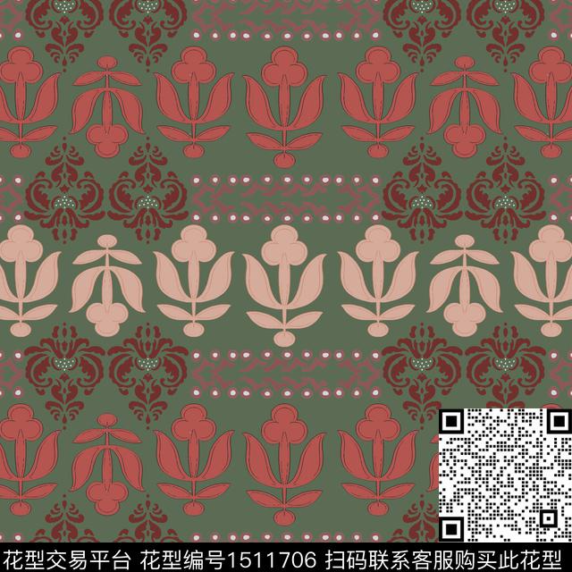 民族风男装费尔岛传统印花花型下载（图片编号: 1511706） - 瓦栏（Walan）