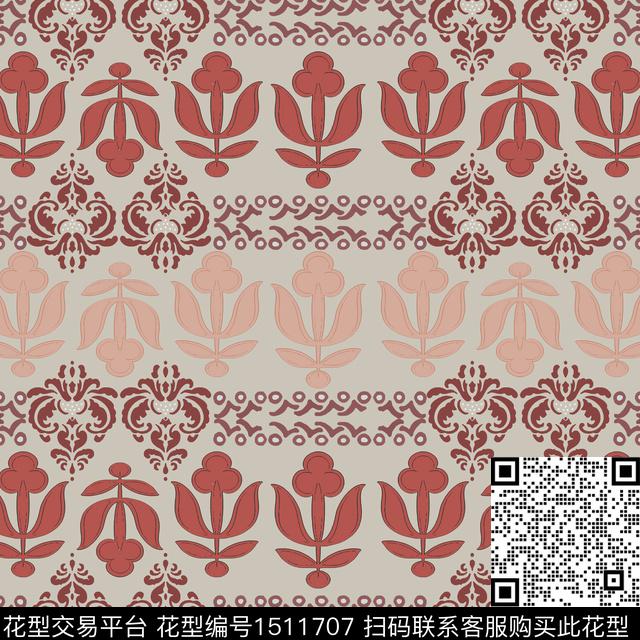 民族风男装费尔岛传统印花花型下载（图片编号: 1511707） - 瓦栏（Walan）