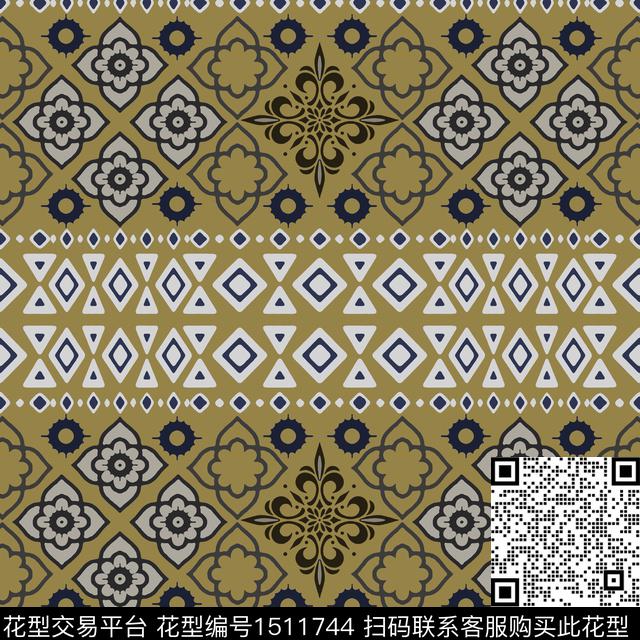 民族风男装费尔岛传统印花花型下载（图片编号: 1511744） - 瓦栏（Walan）