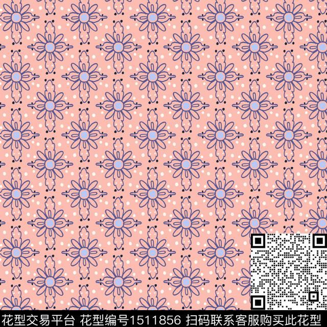 398-2.jpg - 1511856 - 几何 粉色 排列 - 传统印花花型 － 女装花型设计 － 瓦栏