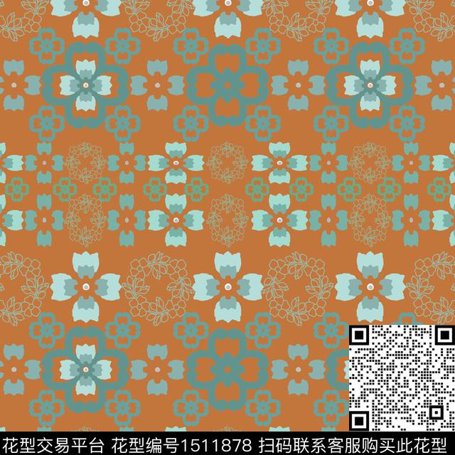 民族风男装费尔岛传统印花花型下载（图片编号: 1511878） - 瓦栏（Walan）