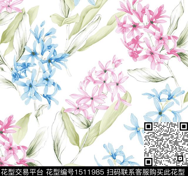 水彩女装花卉传统印花花型下载（图片编号: 1511985） - 瓦栏（Walan）