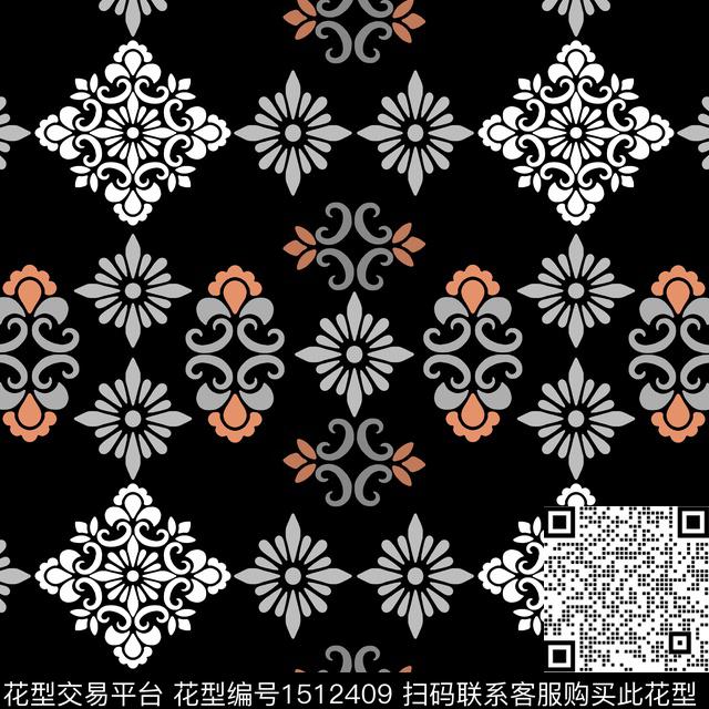 20220912-民族风-2-00.jpg - 1512409 - 女装 民族风 传统花纹 - 传统印花花型 － 女装花型设计 － 瓦栏