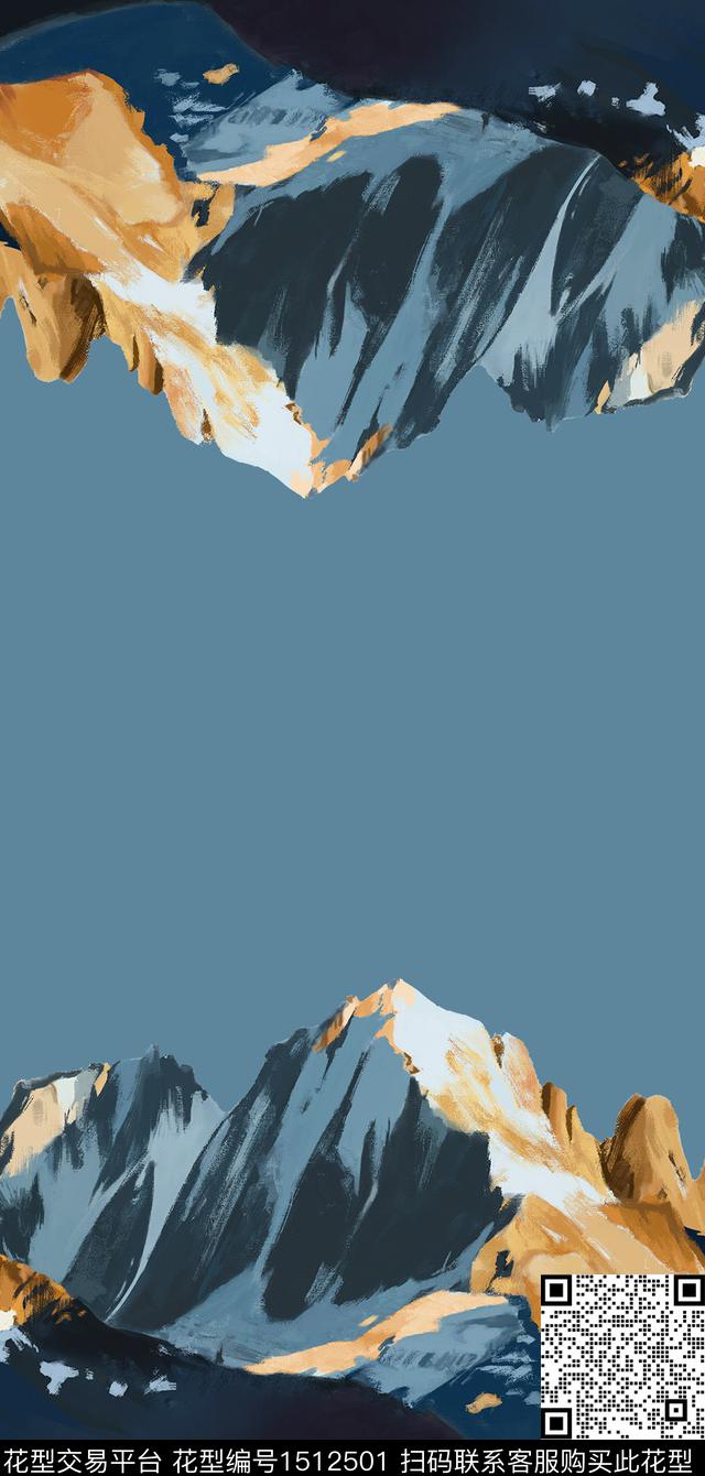 R2208077.jpg - 1512501 - 油画花型 雪山 羽绒服印花 - 数码印花花型 － 男装花型设计 － 瓦栏