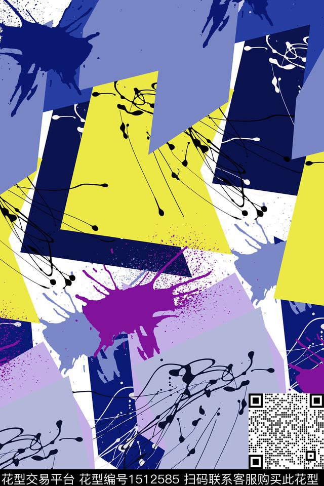 抽象男装家居服户外传统印花花型下载（图片编号: 1512585） - 瓦栏（Walan）