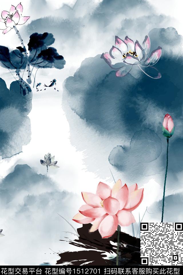 2022-9-10.jpg - 1512701 - 水墨风 抽象花卉 花卉 - 数码印花花型 － 女装花型设计 － 瓦栏