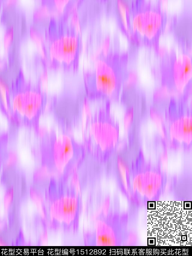 NX820柔焦睡莲a.jpg - 1512892 - 花卉 荷花 紫色 - 数码印花花型 － 女装花型设计 － 瓦栏