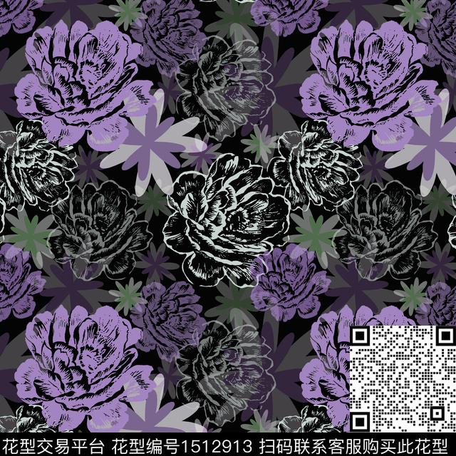 20220923-平面花卉-3-00.jpg - 1512913 - 民族花卉 女装 平面花卉 - 传统印花花型 － 女装花型设计 － 瓦栏