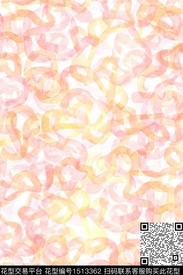 肌理抽象小清新数码印花花型下载（图片编号: 1513362） - 瓦栏（Walan）