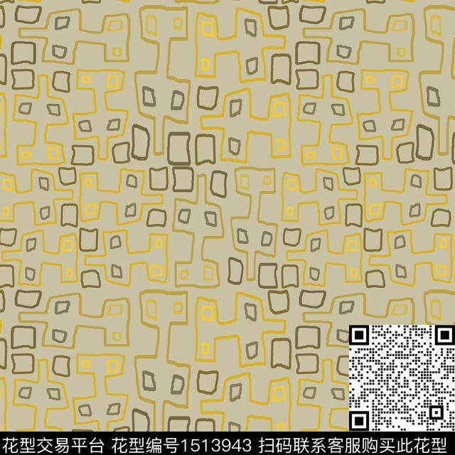 几何男装微几何传统印花花型下载（图片编号: 1513943） - 瓦栏（Walan）