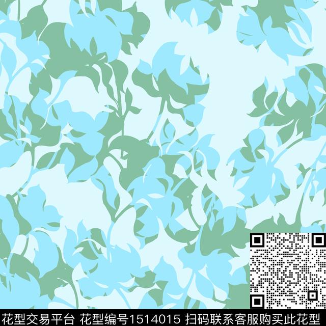 h2213.jpg - 1514015 - 绿植树叶 简约 花卉 - 数码印花花型 － 女装花型设计 － 瓦栏