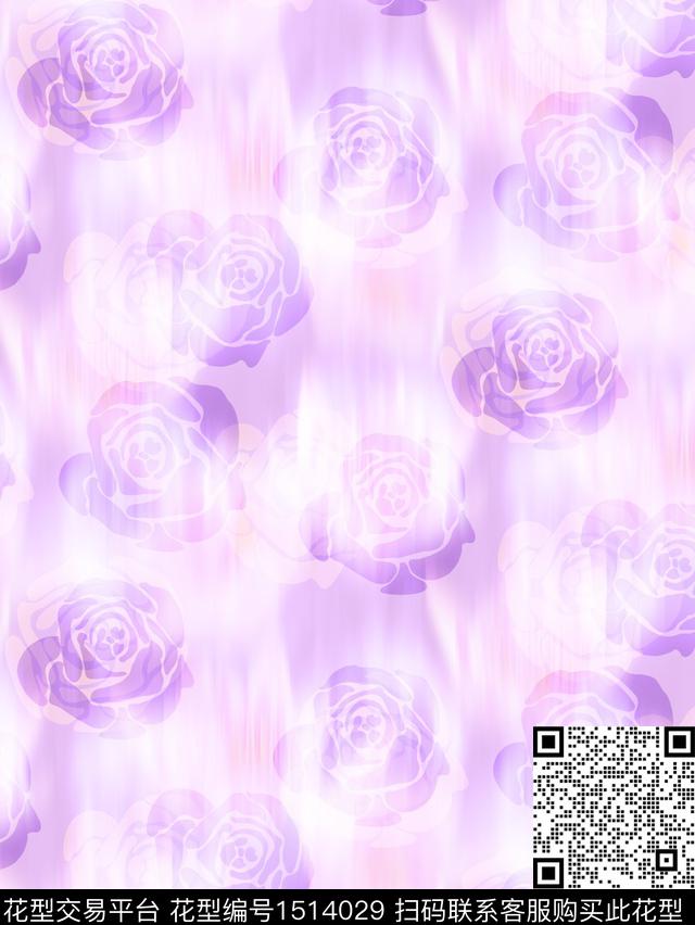 NXZP229052.jpg - 1514029 - 花卉 柔焦 玫瑰花 - 数码印花花型 － 女装花型设计 － 瓦栏