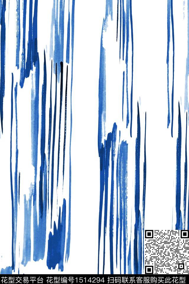 水彩写意蜡染数码印花花型下载（图片编号: 1514294） - 瓦栏（Walan）