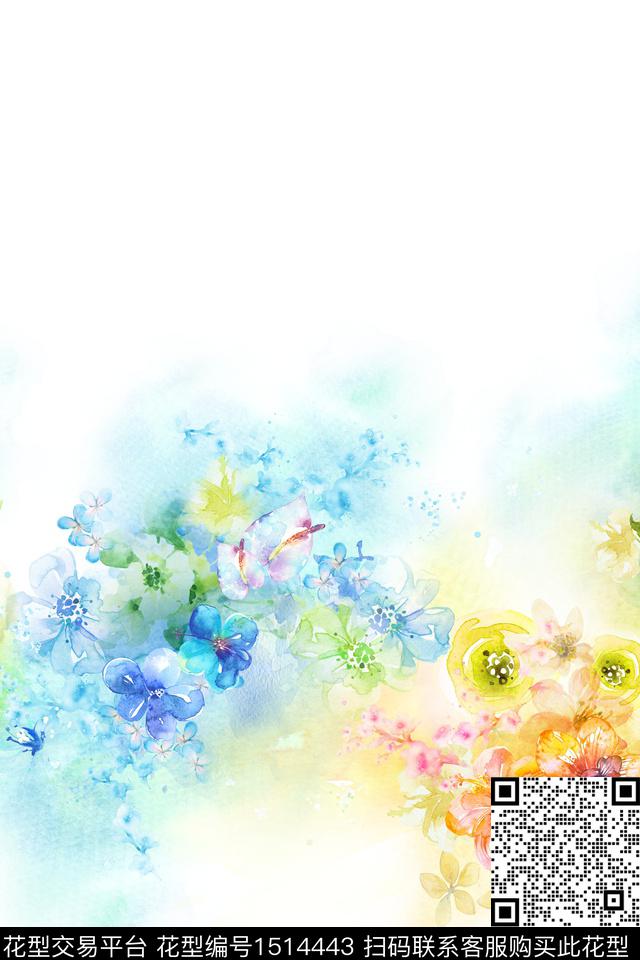 植物淑女花卉数码印花花型下载（图片编号: 1514443） - 瓦栏（Walan）