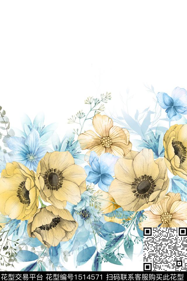 2022-09-29A.jpg - 1514571 - 女装定位花 植物 大花 - 数码印花花型 － 女装花型设计 － 瓦栏
