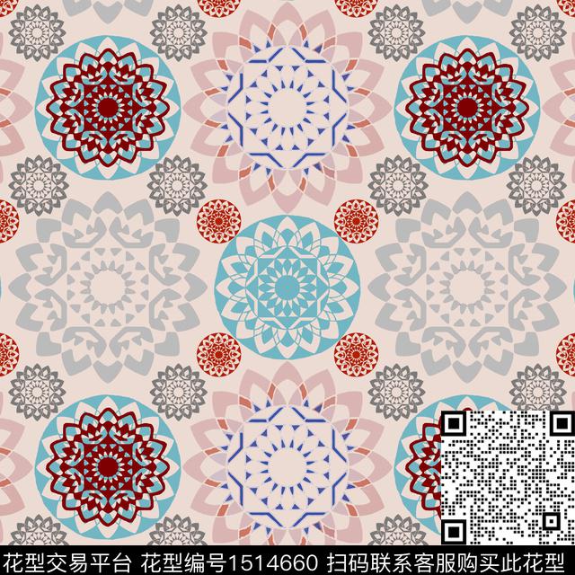 传统纹样女装民族风传统印花花型下载（图片编号: 1514660） - 瓦栏（Walan）