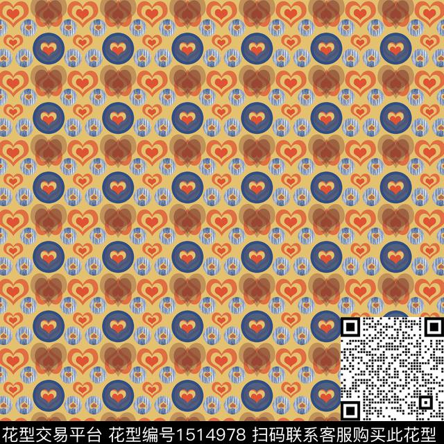 几何女装爱心传统印花花型下载（图片编号: 1514978） - 瓦栏（Walan）