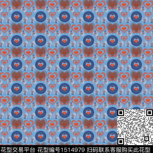 几何女装爱心传统印花花型下载（图片编号: 1514979） - 瓦栏（Walan）