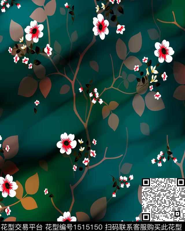 CSMYSJ0153.jpg - 1515150 - 绿植树叶 数码花型 肌理 - 数码印花花型 － 女装花型设计 － 瓦栏