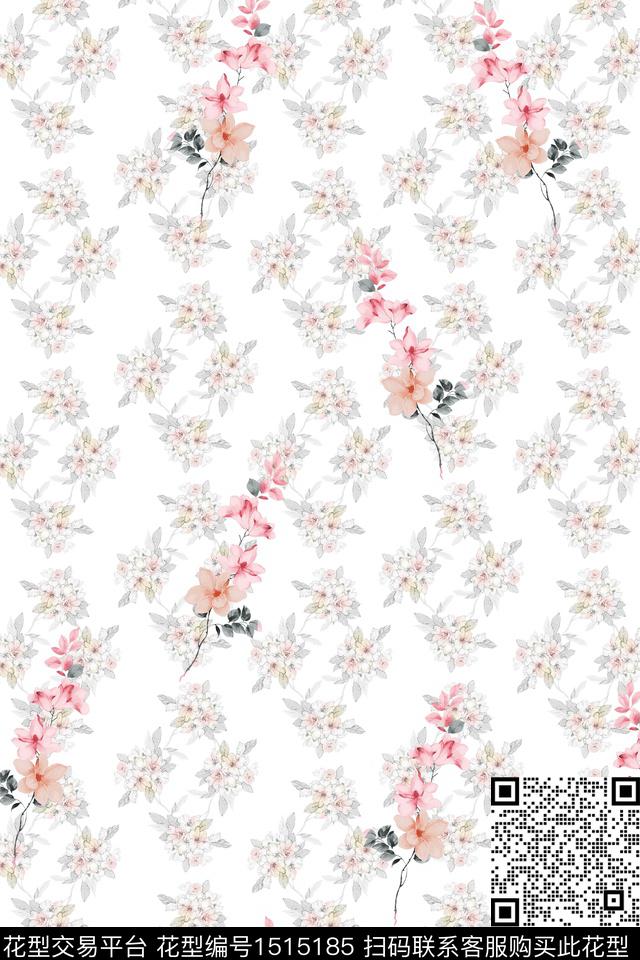 花卉大牌风小清新数码印花花型下载（图片编号: 1515185） - 瓦栏（Walan）
