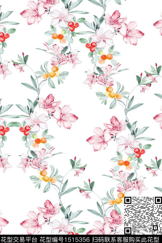大牌风小清新真丝数码印花花型下载（图片编号: 1515356） - 瓦栏（Walan）